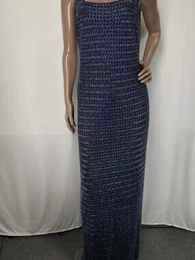 Ramy Brook Womens Maxi Dress Navy Blue Sarai Beaded Gown